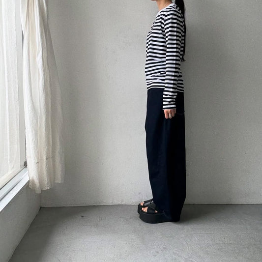R&D.M.Co ガーゼボーダー長袖Tシャツ　ブラック　Mサイズ