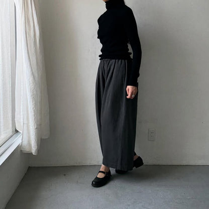受付終了🟡11月納期受注会商品🟡 SACUCA ウールコットンリネンポケットワイドパンツ　size1