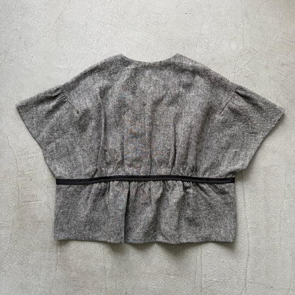 MAGALI  トリプルウォッシュリネンカシュクールジレ　フォグブラック