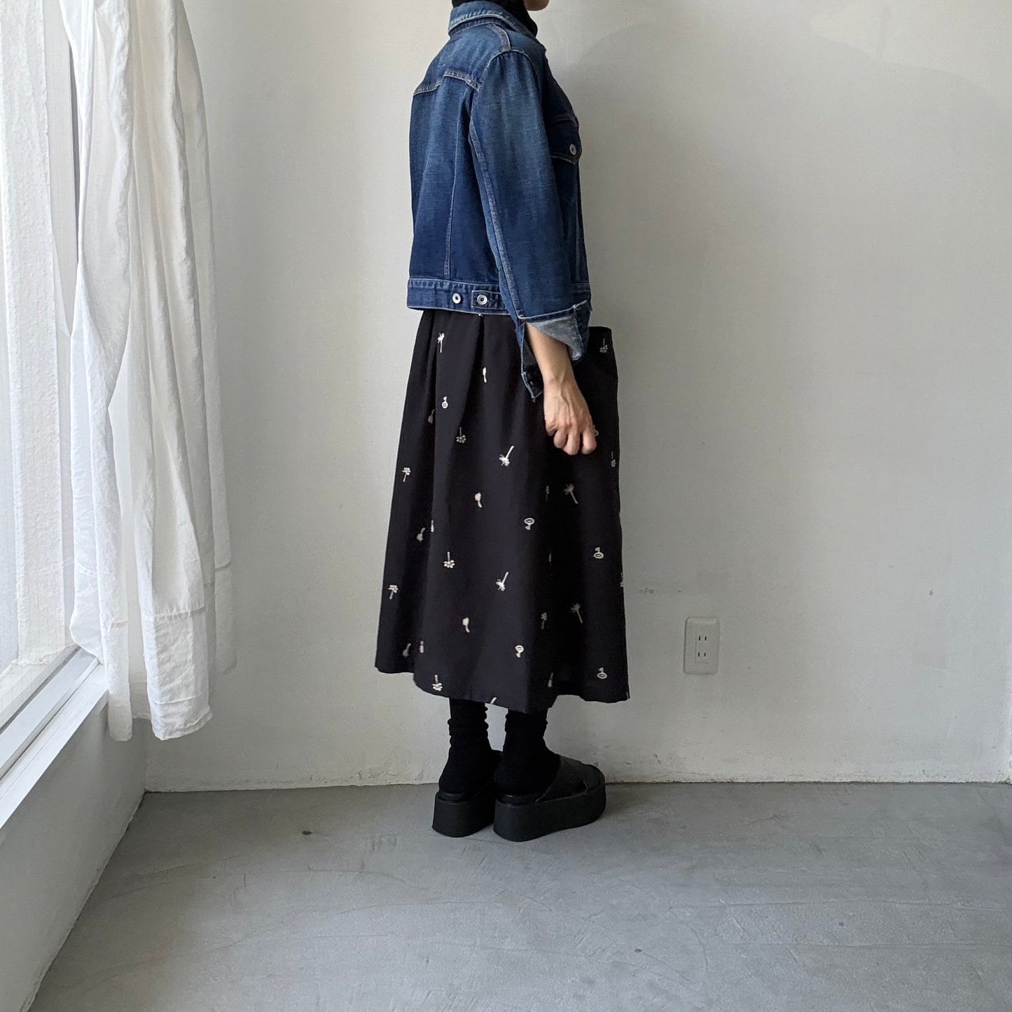atelier naruse  コットンリネンカットインポケットスカート nohara