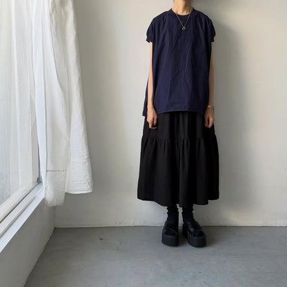 homspun コンパクトウェザーノースリーブ(オーバーサイズ)  ネイビー
