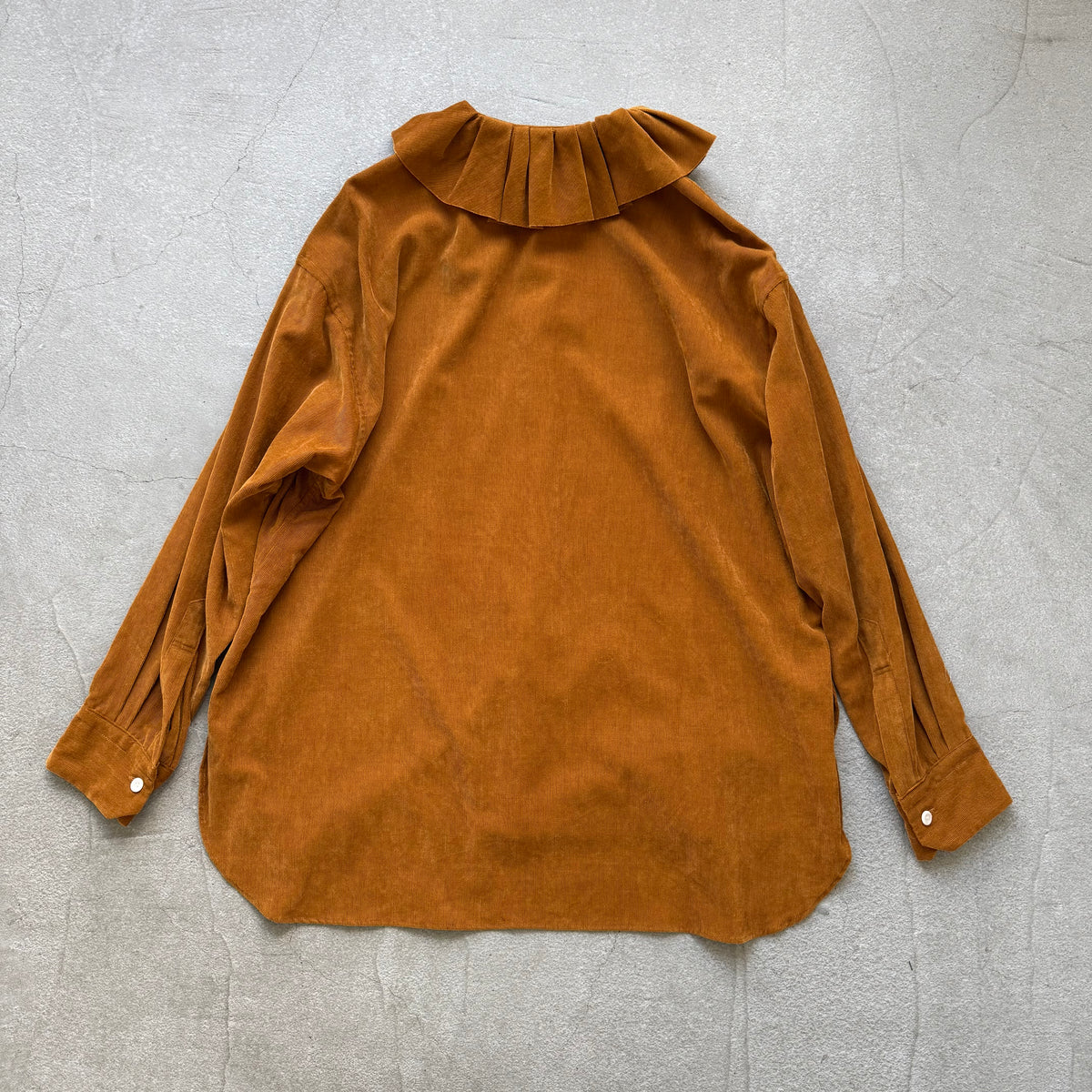 R&D.M.Co  コットンレーヨンシャツコールラッフルカラーシャツ