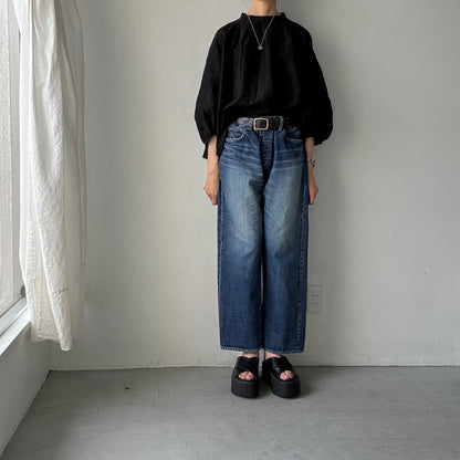 R&D.M.Co  シェーディングチェックスモックブラウス