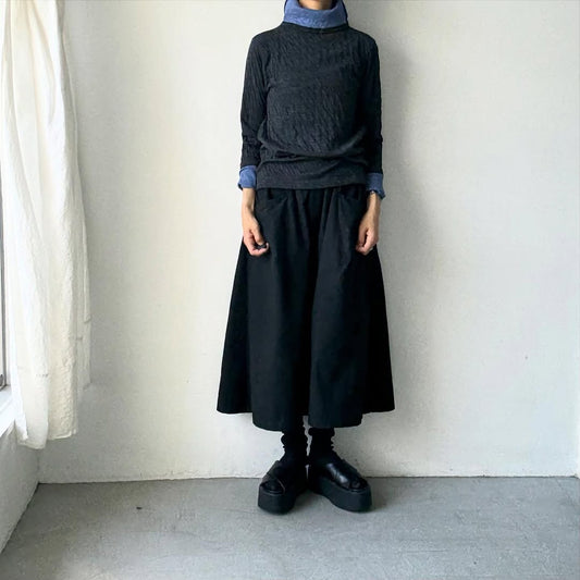 atelier naruse  ウールコットンタートルネックカットソー　杢グレー