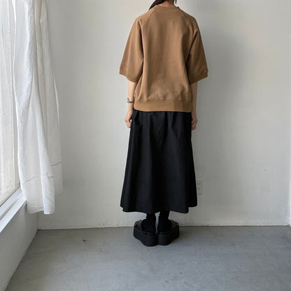 atelier naruse  コットン半袖スウェットシャツ　キャメル