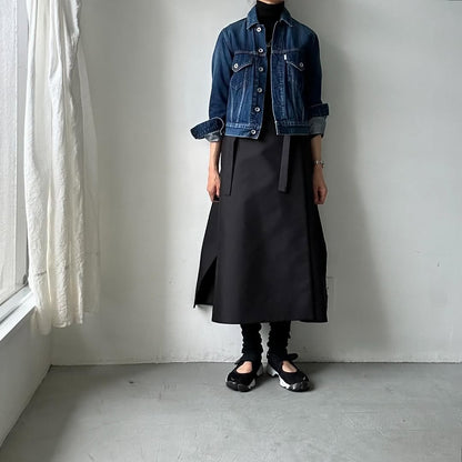TENNE HANDCRAFTED MODERN ラップスカート　ブラック