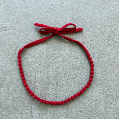 homspun ウールネックレス　レッド