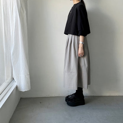 MAGALI オールドコットンラップ風スカート　グレー