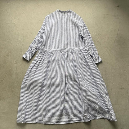 atelier naruse  リネンシャツワンピース　ストライプ