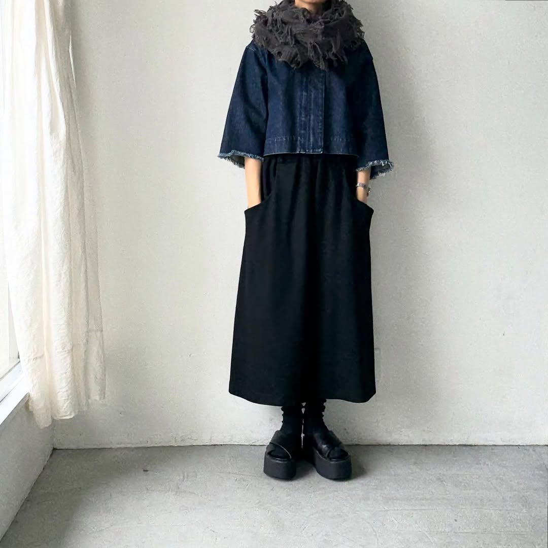 homspun ラムフリンジストール　グレー