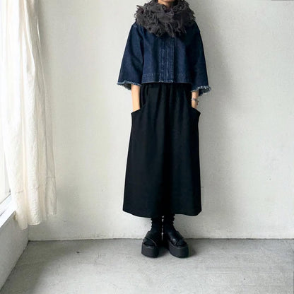 homspun ラムフリンジストール　グレー