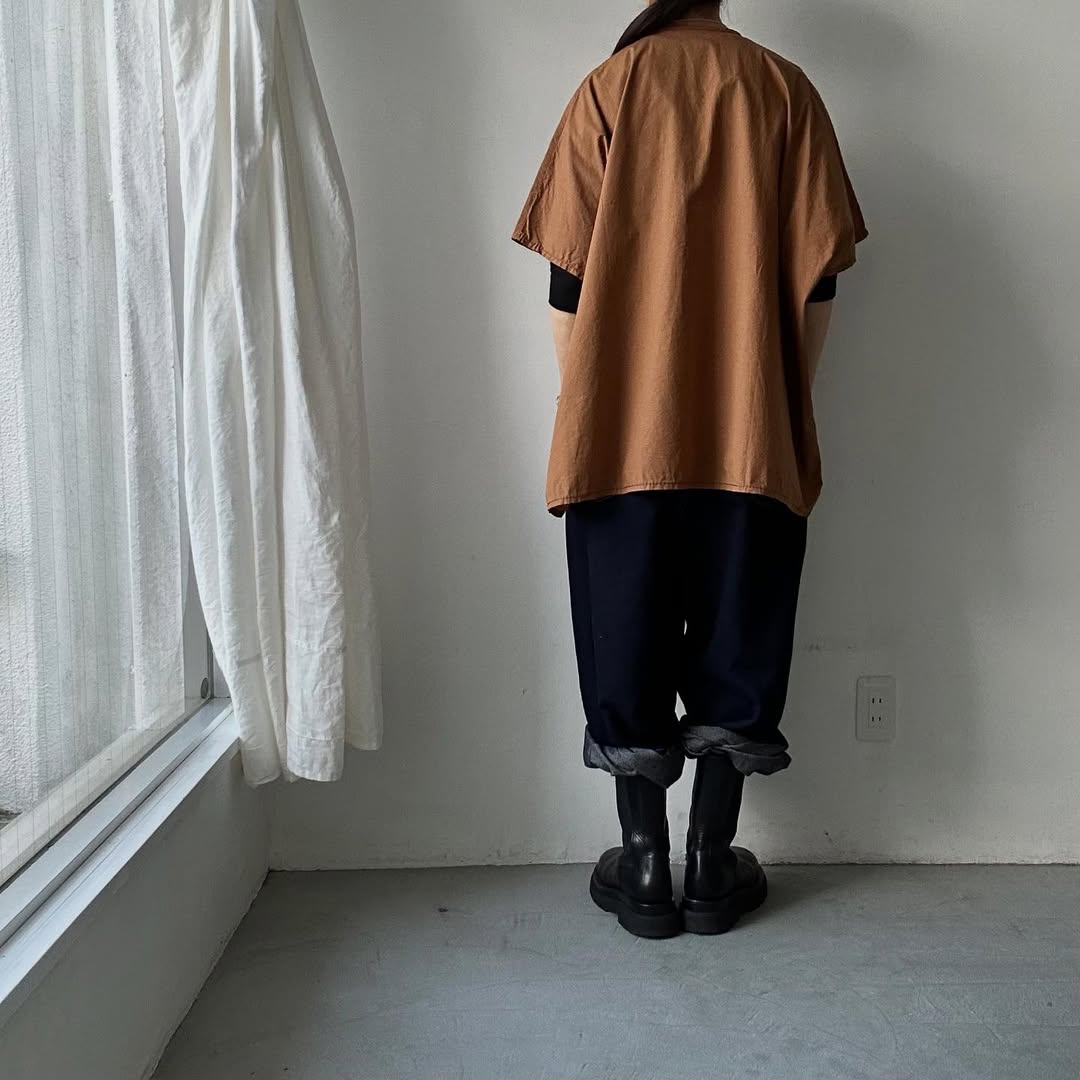 homspun コットンミニチェックビッグブラウス