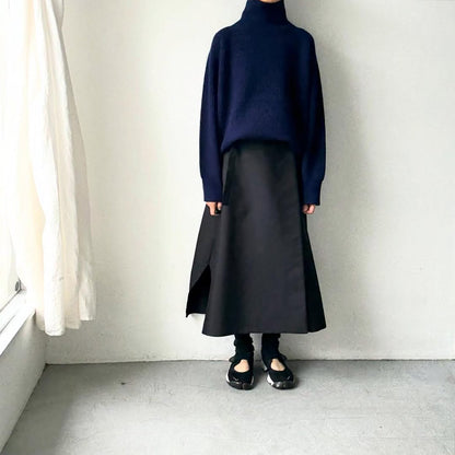 homspun メリノウールワッフル編みプルオーバー　ブルーネイビー