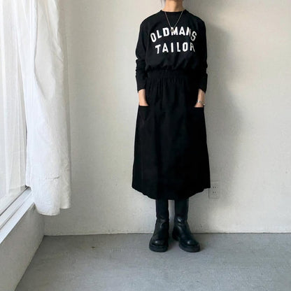 OLDMANS TAILOR OMTラバープリント長袖Tシャツ　ブラック