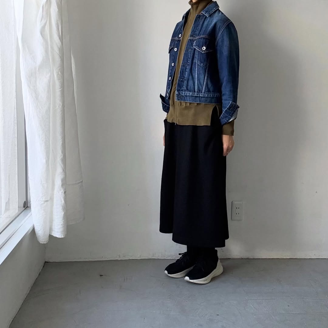 homspun ソフトコットンジップアップカーディガン　カーキ
