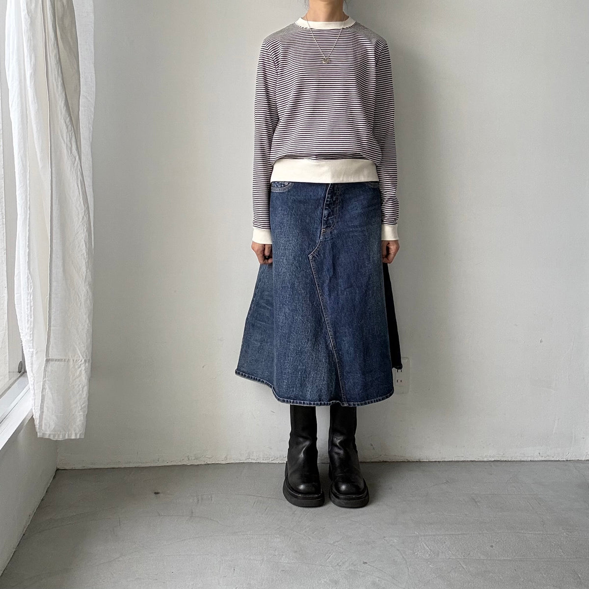 R&D.M.Co  ボーダープルオーバーシャツ