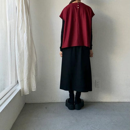 Linenya  ウール混ベスト　レッド