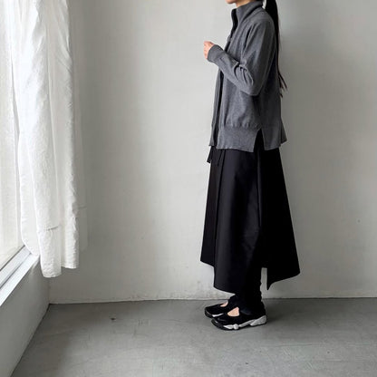 homspun ソフトコットンジップアップカーディガン　チャコールグレー