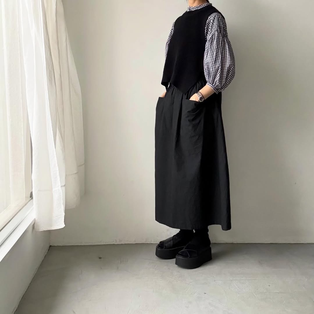 homspun  ギンガムパフスリーブブラウス