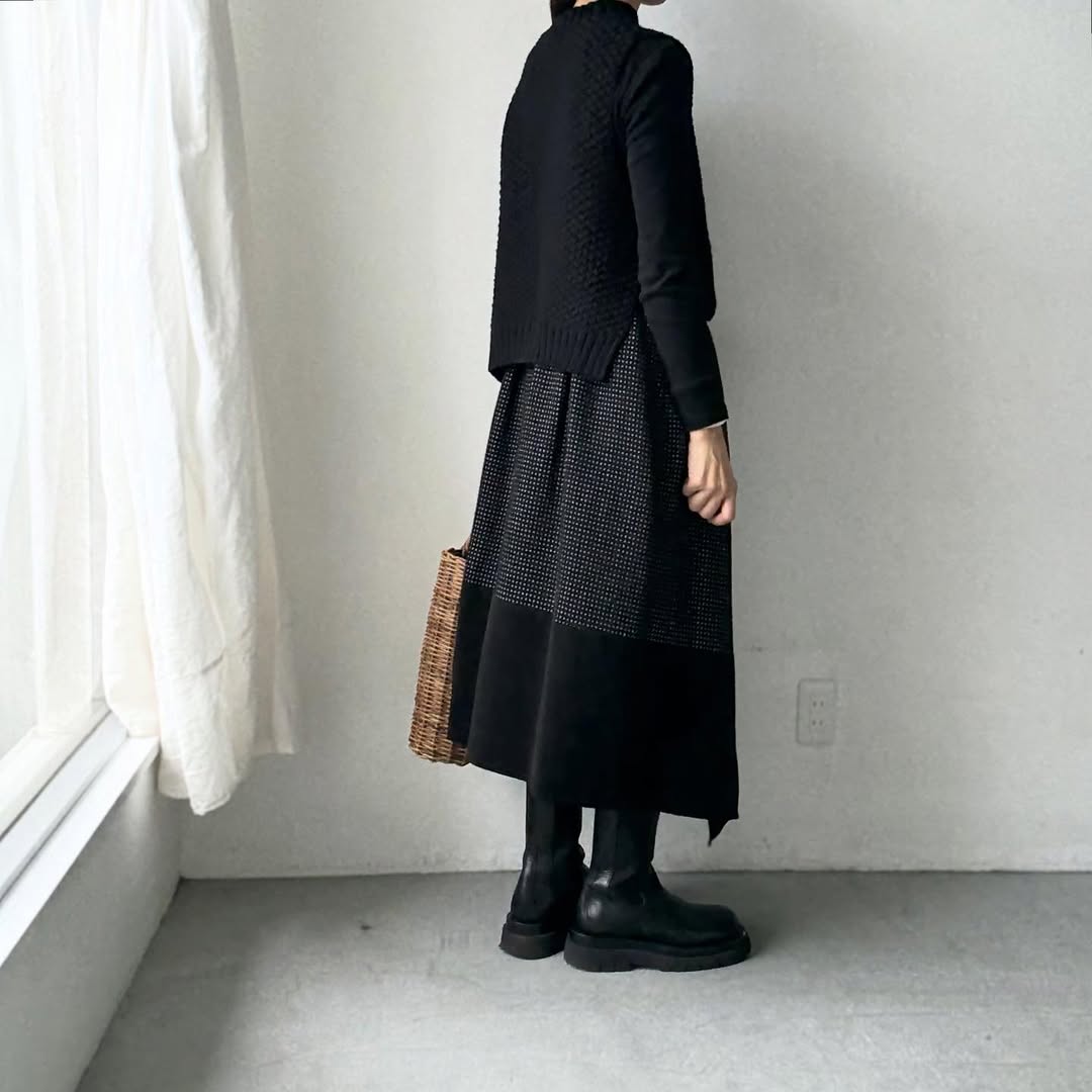 MAGALI  ピンドットツイードヴィンテージスカート
