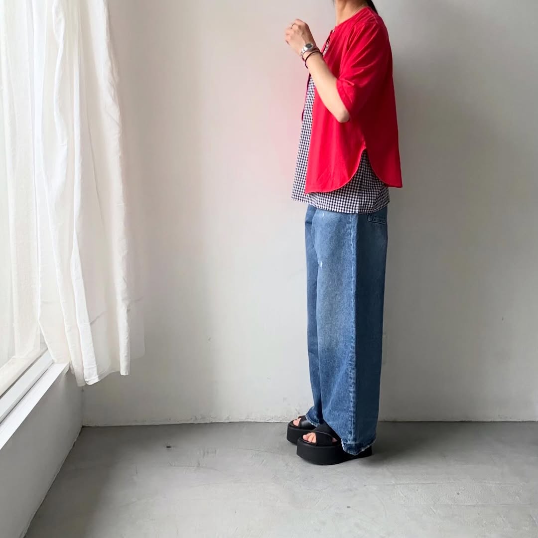 homspun  ギンガムノースリーブプルオーバー　