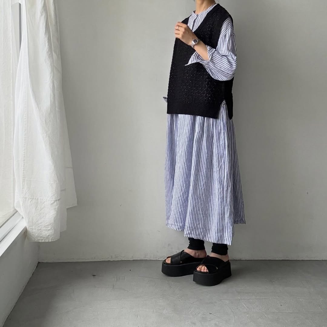 atelier naruse  コットンバスケット編みニットベスト