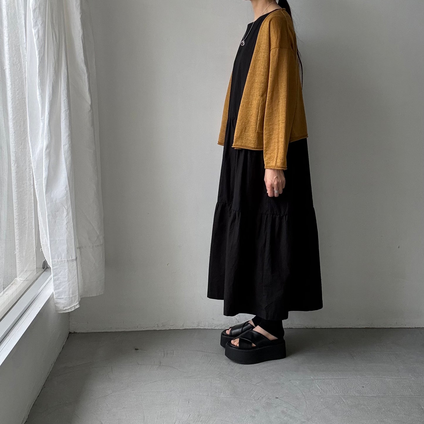 atelier d'antan  Paulet リネンニットカーディガン　マスタード