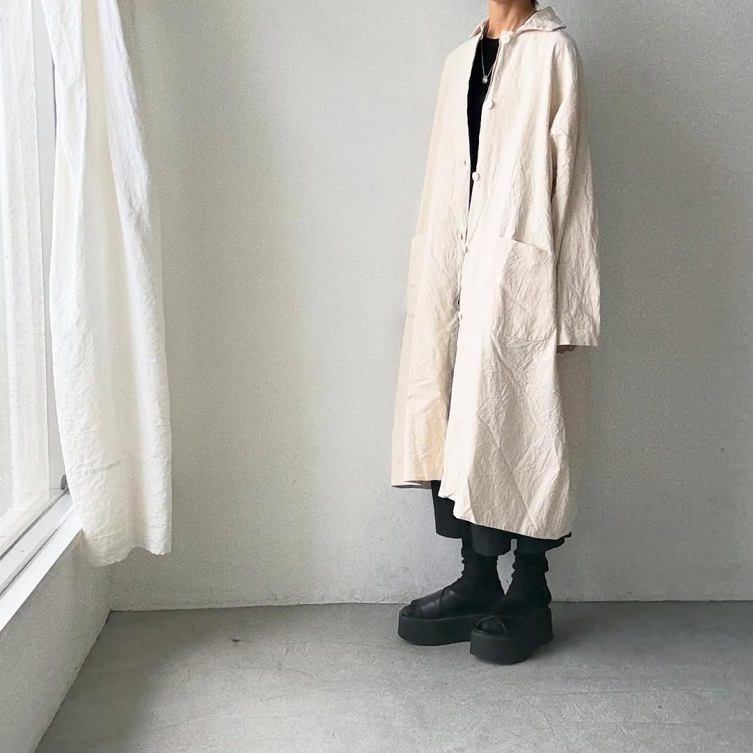 jujudhau コットンカラードコート