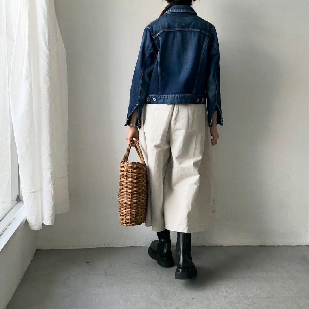 MAGALI ハイカウントコットンリネンコクーンパンツ　オートミール