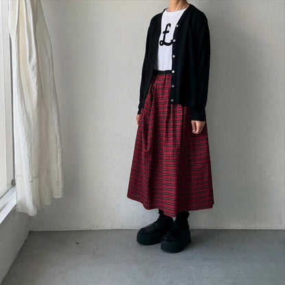 homspun ウールVネックカーディガン　ブラック
