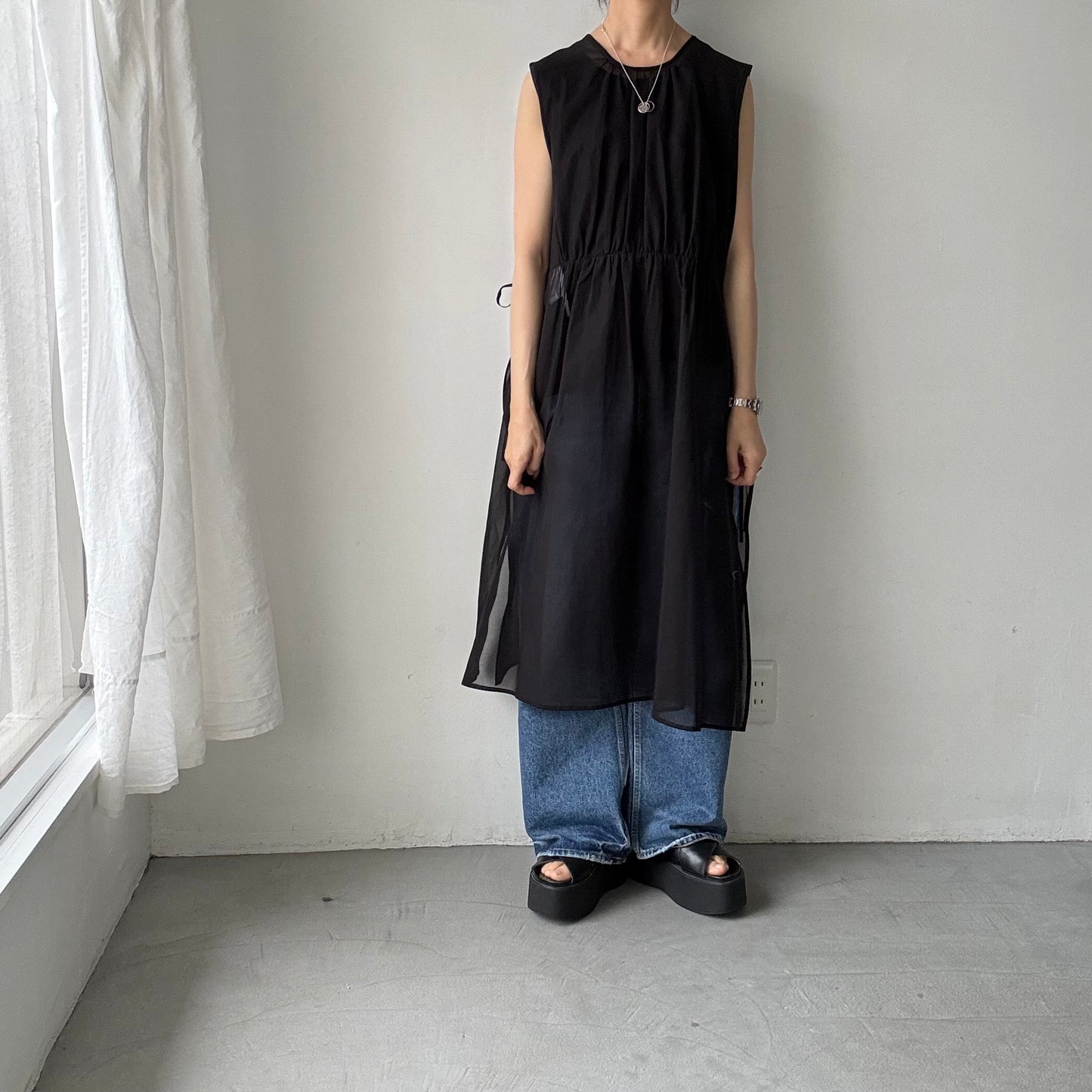 TENNE HANDCRAFTED MODERN オーガンジー2wayロングドレス