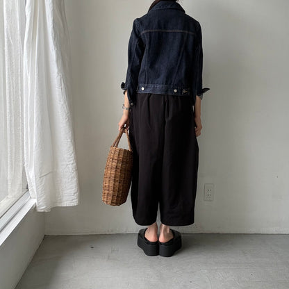 atelier d'antan Perriereコットンワイドパンツ　ブラックsize1