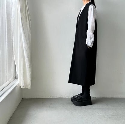 atelier naruse コットンウールヘリンボンジャンパースカート