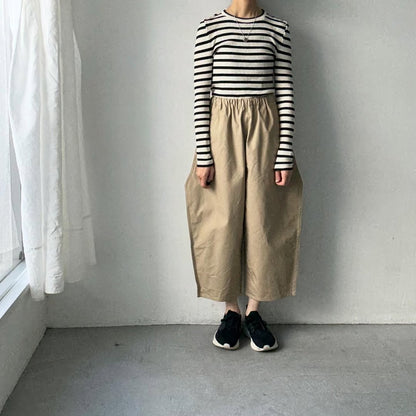 ゴーシュ  オーガニックダックコットンストレートラインパンツ　ベージュ