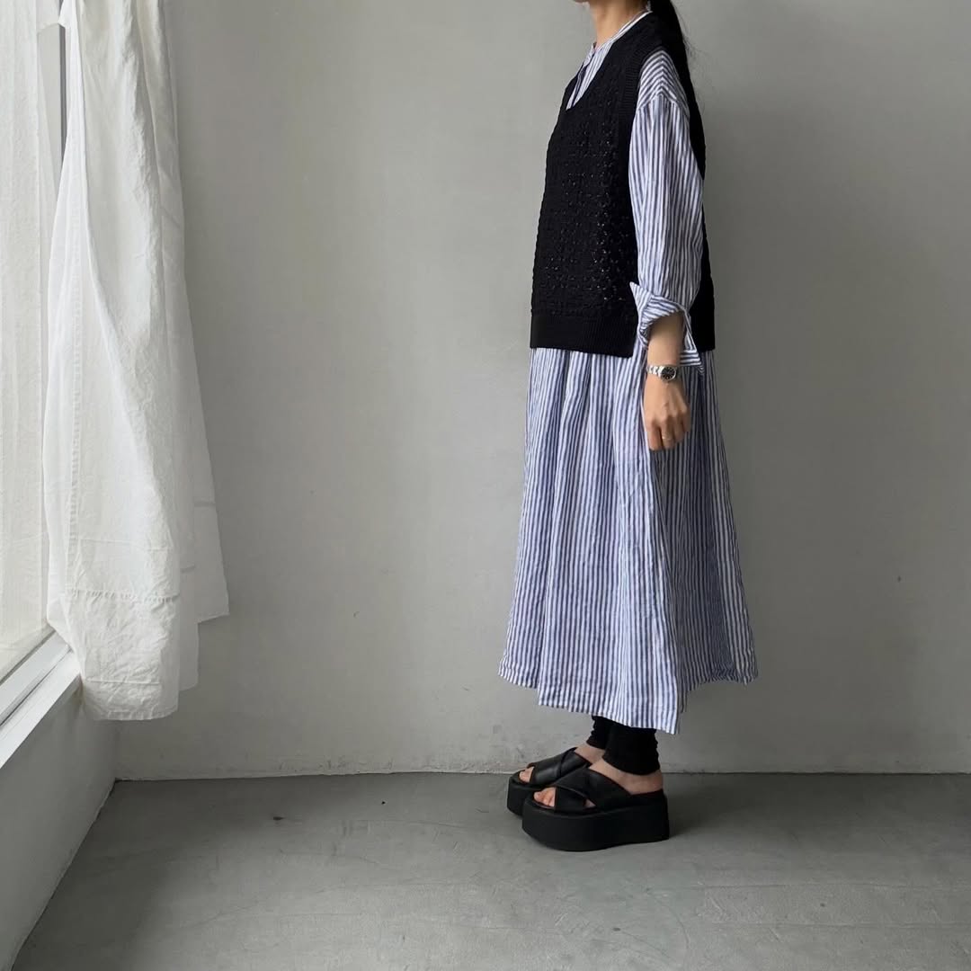 atelier naruse  コットンバスケット編みニットベスト