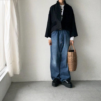 R&D.M.Co  フリルデコレーションジャケット　ブラック