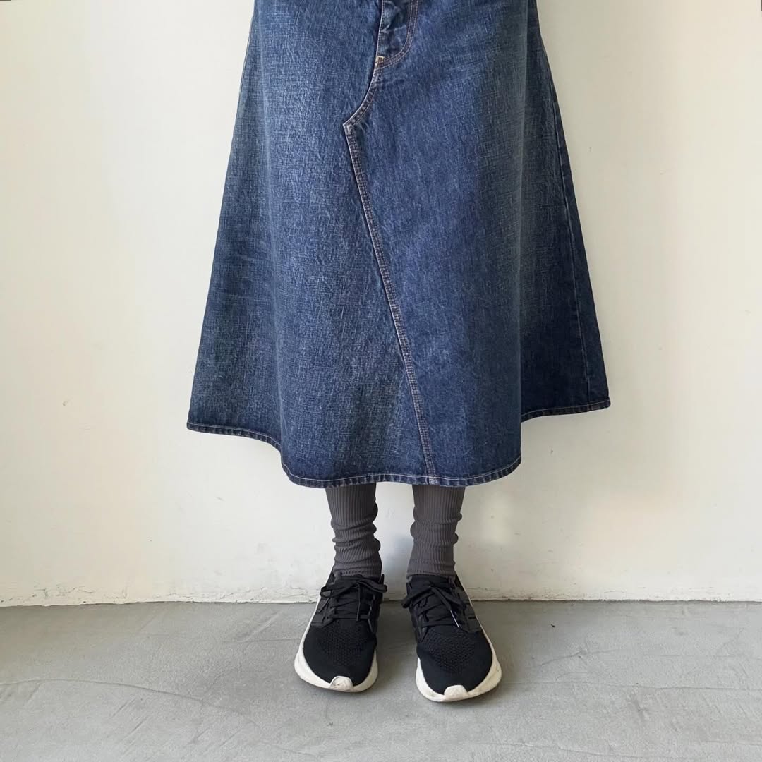 homspun シルケットコットンハイソックス　グレー