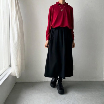 cion  ウールフリルカラーポロニット　レッド