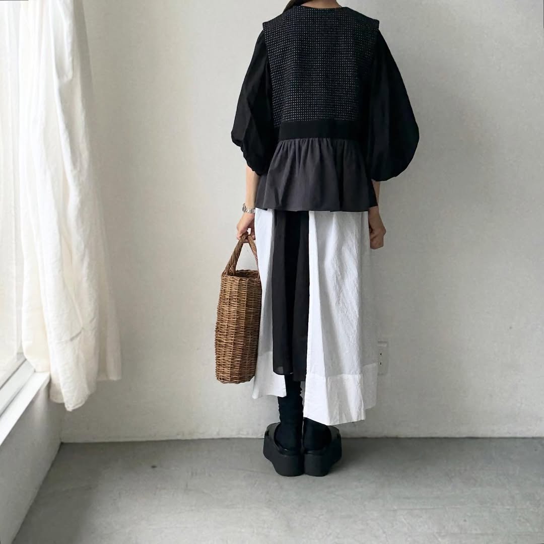 MAGALI  ピンドットツイードヴィンテージジレ