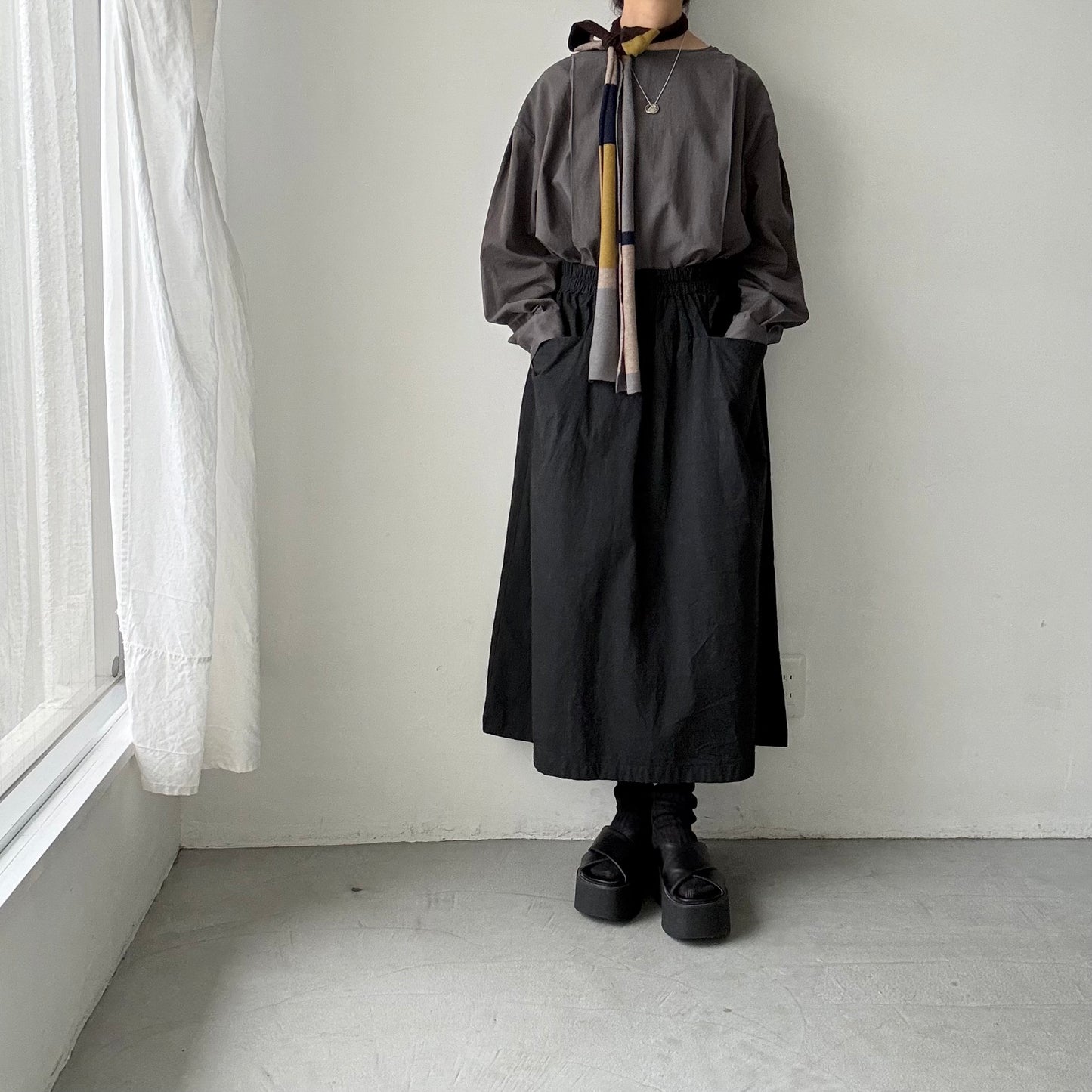 atelier naruse  マルチボーダーニットスカーフ