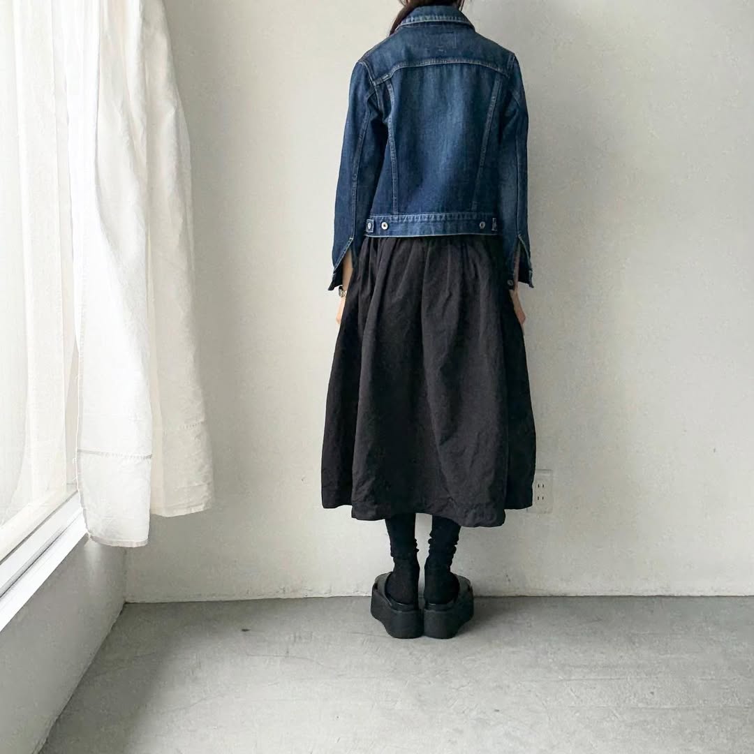 R&D.M.Co ガーメントダイタックギャザースカート