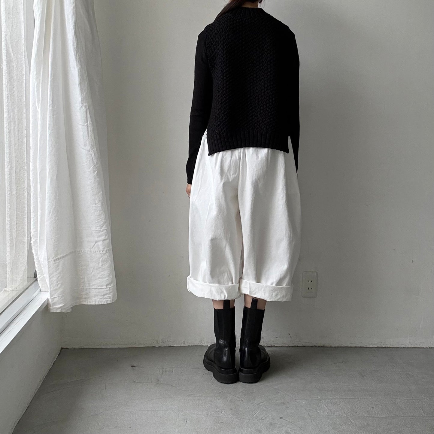 atelier d'antan Perriereコットンワイドパンツ　ホワイトsize 1