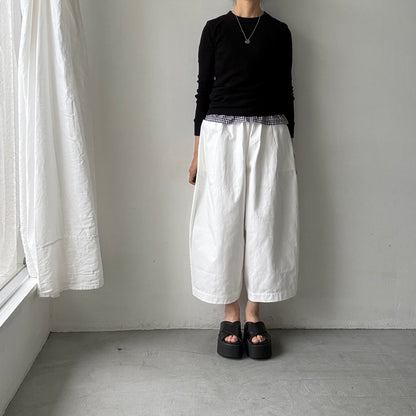 atelier d'antan Perriereコットンワイドパンツ　ホワイトsize 1
