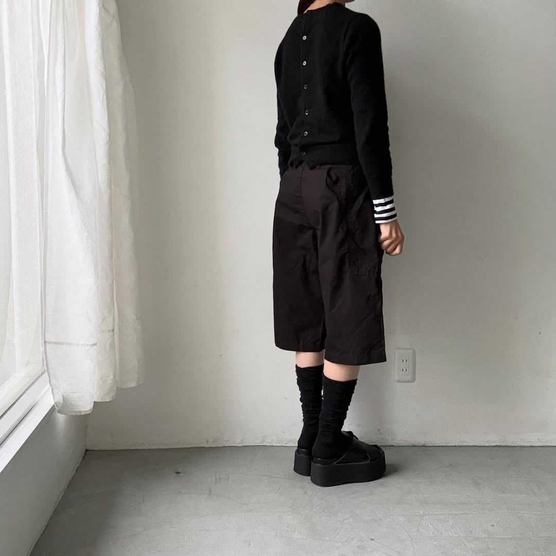 homspun  リップストップハーフパンツ　ブラック