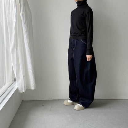 MAGALI コットンウールハイネックカットソー　ブラック