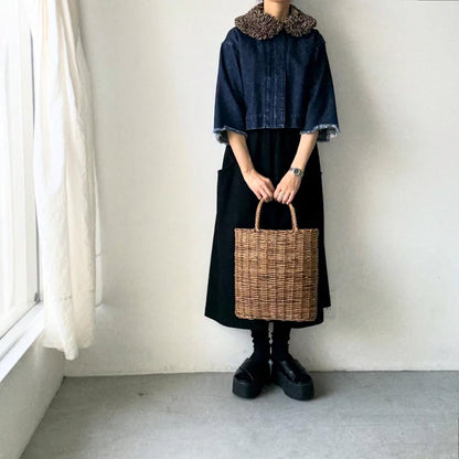 R&D.M.Co  コットンウールフリルカラー　チェック