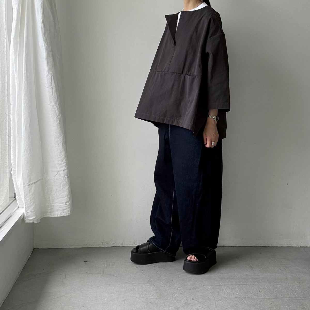 atelier d'antan Bouvetコットンプルオーバー　  ダークグレー