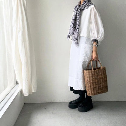 R&D.M.Co  ワイルドベリーガーゼショール　ブラック×ホワイト