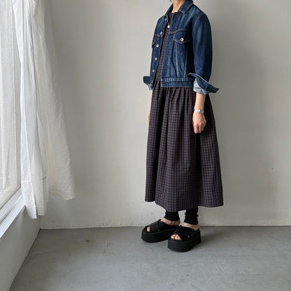 MAGALI ウォッシュドコットンラウンドスリーブワンピース