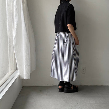 ayanoguchiaya　ストライプタックワイドスカート(blanc別注)